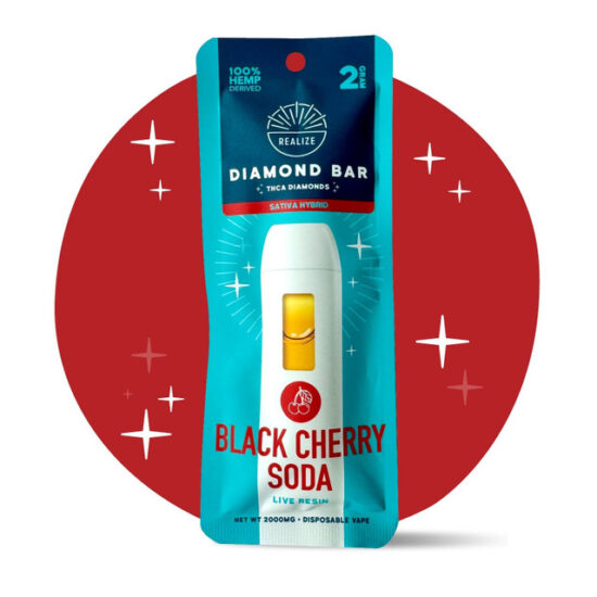 REALIZE 2g THCA DIAMOND BLEND DISPOSABLE - BLACK CHERRY SODA (SATIVA HYBRID)